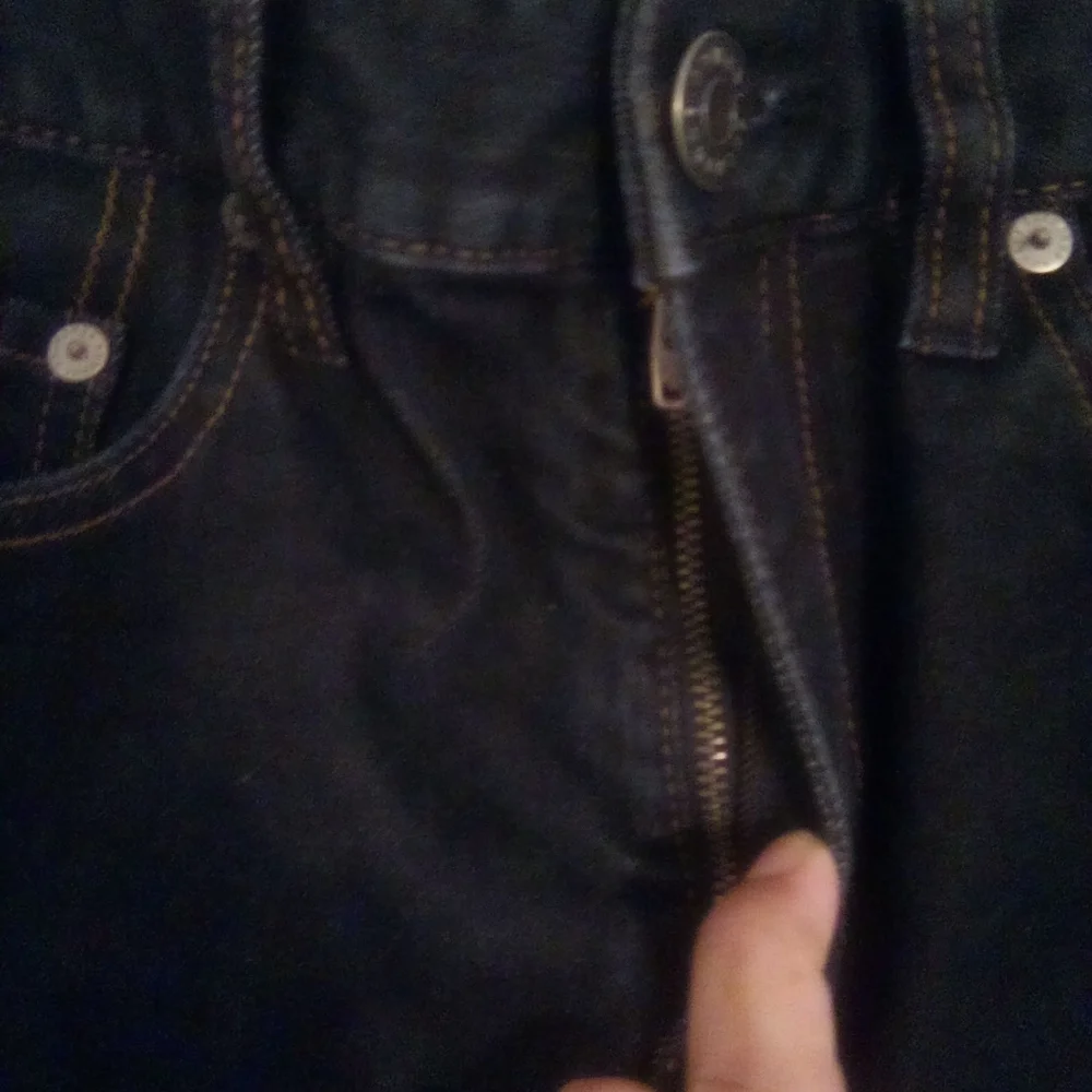 Armani Exchange A/X Straight Jambe Droite Jeans Size 31 99% Cotton Dark Blue - Picture 10 of 12